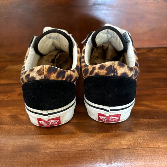 VANS OLD SKOOL LEOPARD BLACK/WHITE/BEIGE ANIMAL PRINT Size Mens 7 Women's 8.5 - Picture 3 of 8